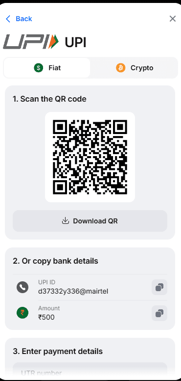 1Win deposit step 3 - Complete deposit